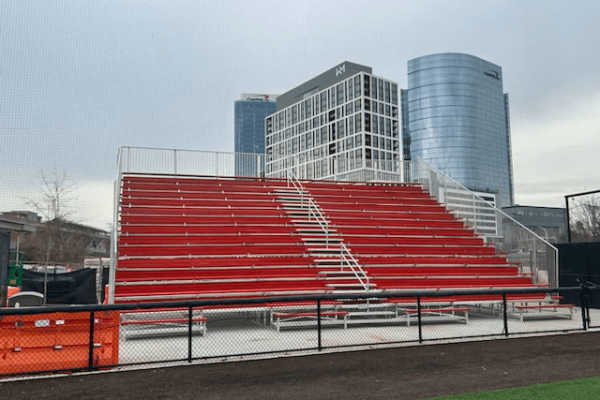 Powder coated bleachers by Tarpon Powder Coating